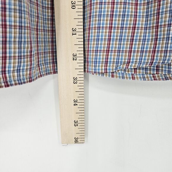 Peter Millar Shirt Mens Extra Large Plaid Blue Button Up Long Sleeve Preppy XL - Picture 6 of 10